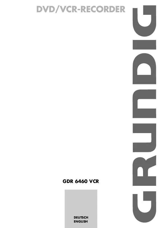 Mode d'emploi GRUNDIG GDR 6460 VCR SILVER *