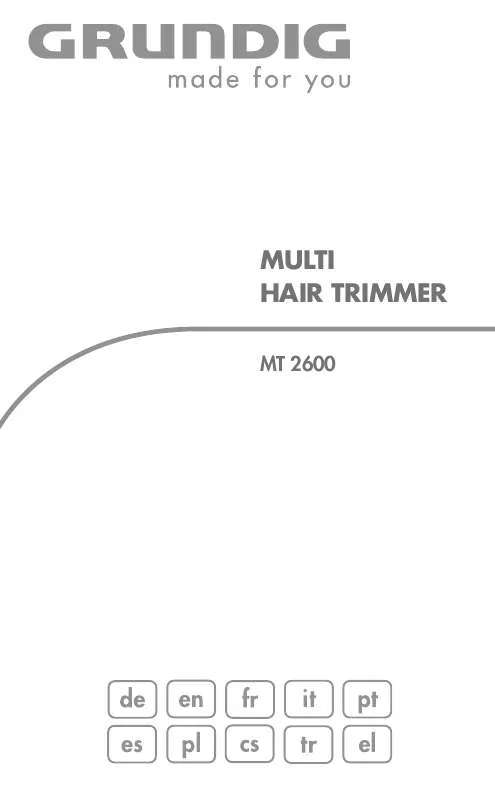 Mode d'emploi GRUNDIG MT 2600 MULTI HAIR TRIMMER, B