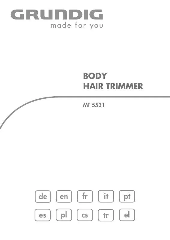 Mode d'emploi GRUNDIG MT 5531 BODY HAIR TRIMMER, R