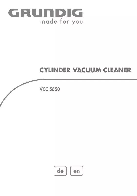 Mode d'emploi GRUNDIG VCC 5650 FLOOR VACUUM CLEANER 2000W