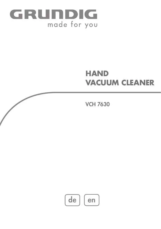Mode d'emploi GRUNDIG VCH 7630 HANDHELD VACUUM CLEANER 14,