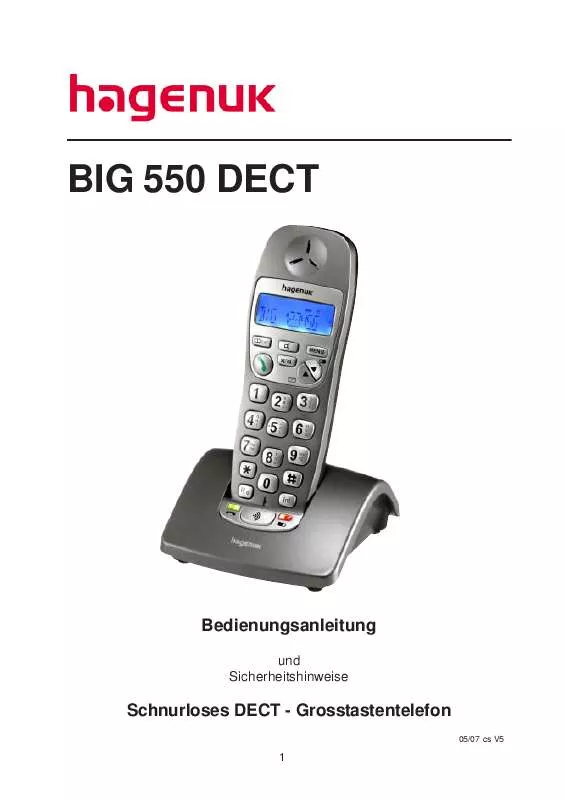 Mode d'emploi HAGENUK BIG 550 DECT