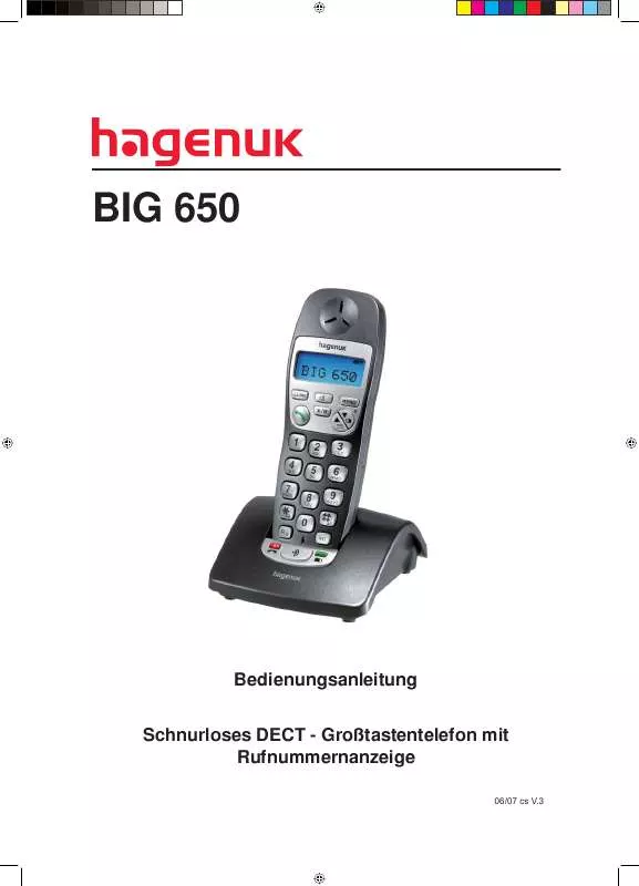 Mode d'emploi HAGENUK BIG 650
