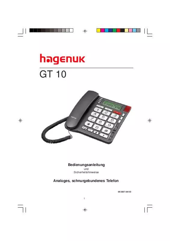 Mode d'emploi HAGENUK GT 10