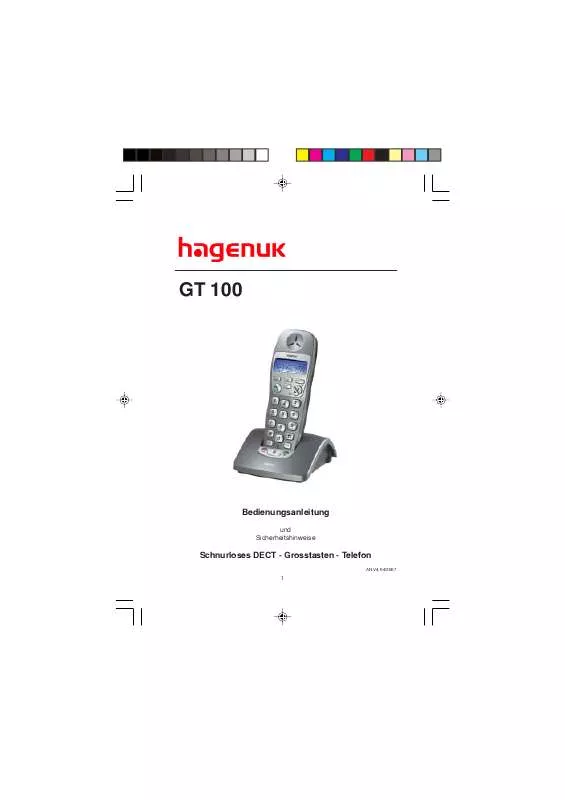 Mode d'emploi HAGENUK GT 100