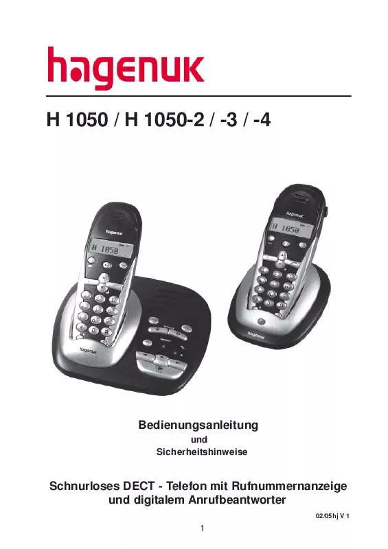 Mode d'emploi HAGENUK H 1050-2