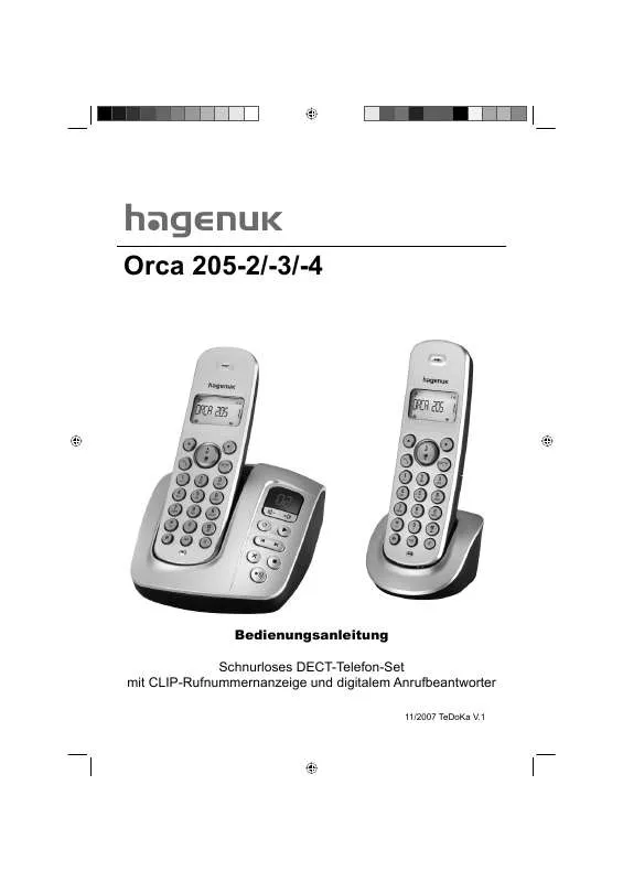 Mode d'emploi HAGENUK ORCA 205-2