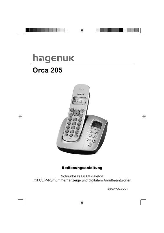 Mode d'emploi HAGENUK ORCA 205