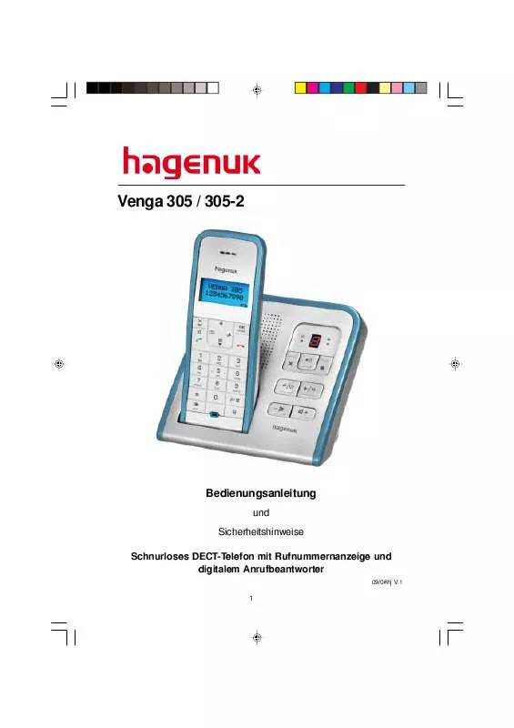 Mode d'emploi HAGENUK VENGA 305-2