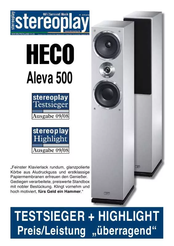 Mode d'emploi HECO ALEVA 500
