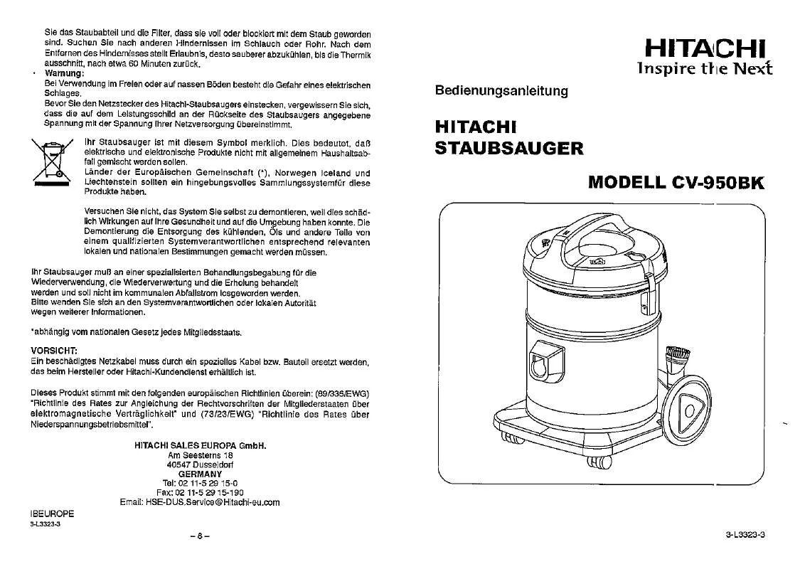 Mode d'emploi HITACHI CV-950BK