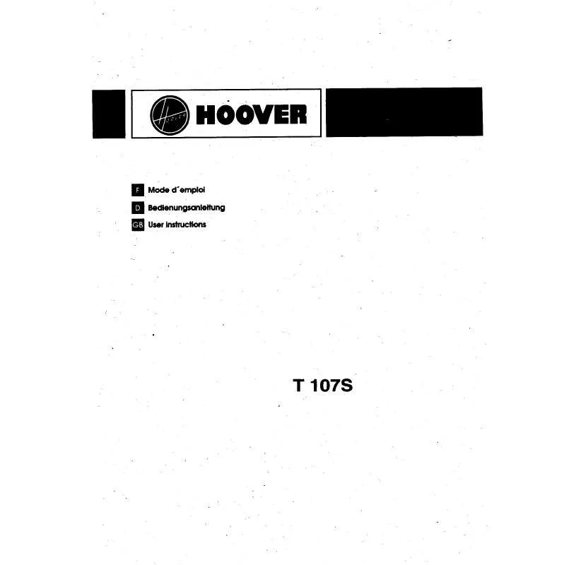 Mode d'emploi HOOVER T 107S