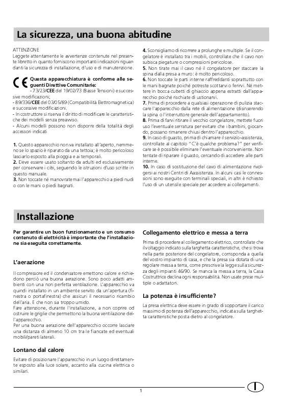 Mode d'emploi HOTPOINT CHA 240 SI
