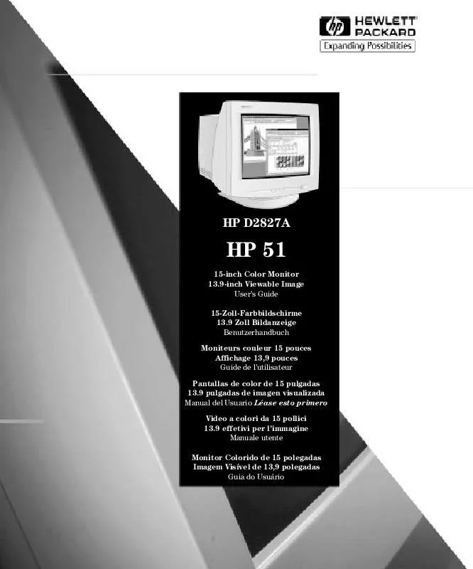 Mode d'emploi HP 51 15 INCH COLOR MONITOR