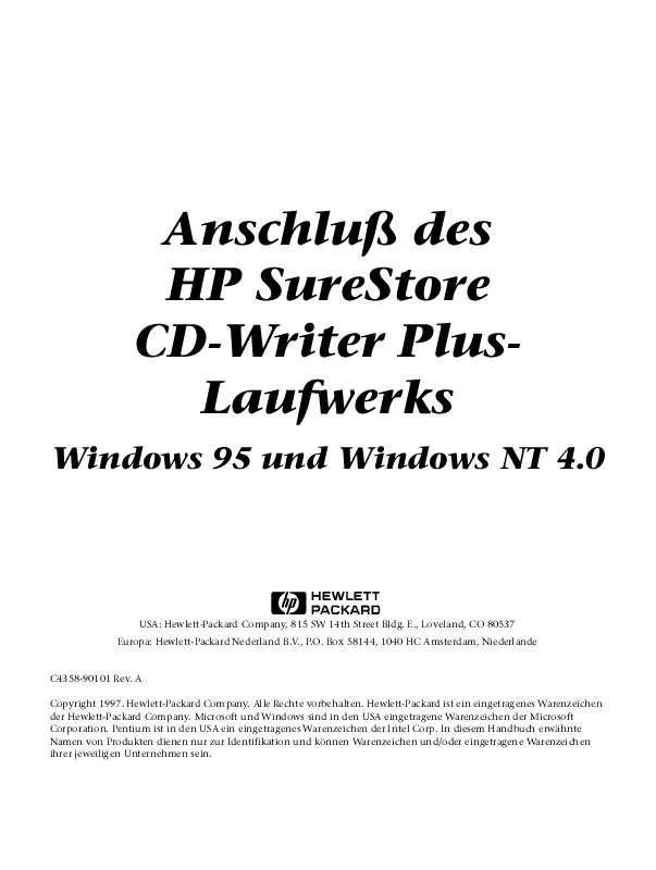 Mode d'emploi HP CD-WRITER 7100