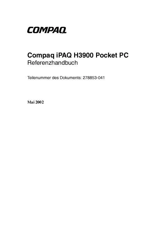 Mode d'emploi HP IPAQ H3900