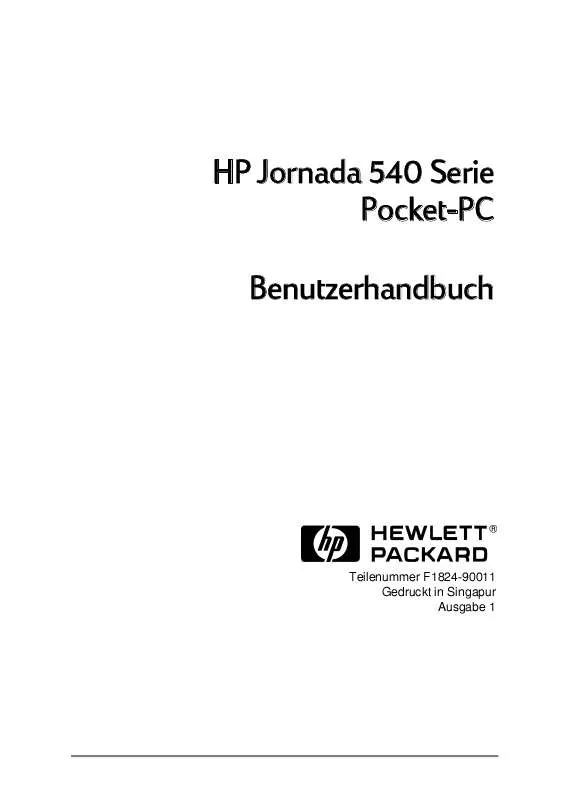 Mode d'emploi HP JORNADA 540 POCKET PC