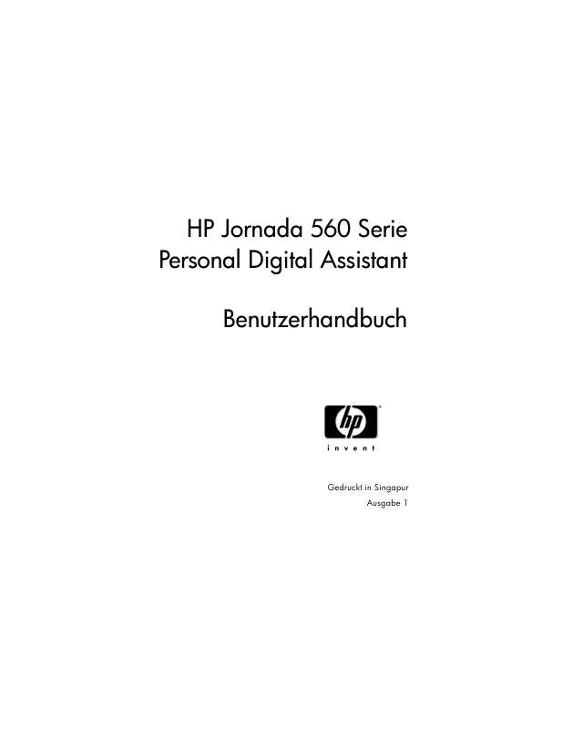 Mode d'emploi HP JORNADA 560 POCKET PC
