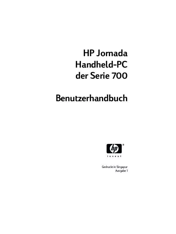 Mode d'emploi HP JORNADA 700 HANDHELD PC