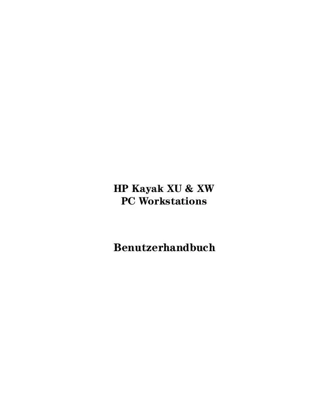 Mode d'emploi HP KAYAK XW U3-W3