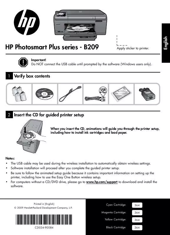 Mode d'emploi HP PHOTOSMART B209C