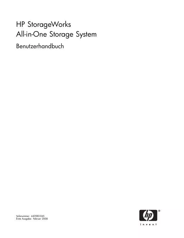 Mode d'emploi HP STORAGEWORKS 400R ALL-IN-ONE STORAGE SYSTEM