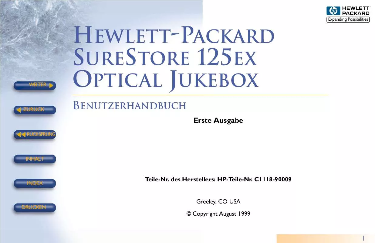Mode d'emploi HP SURESTORE 125EX OPTICAL JUKEBOX