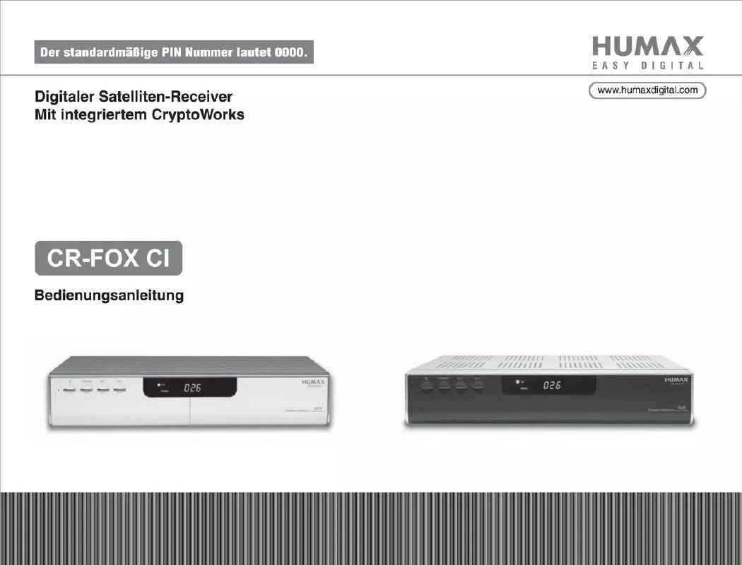 Mode d'emploi HUMAX CR-FOX CI