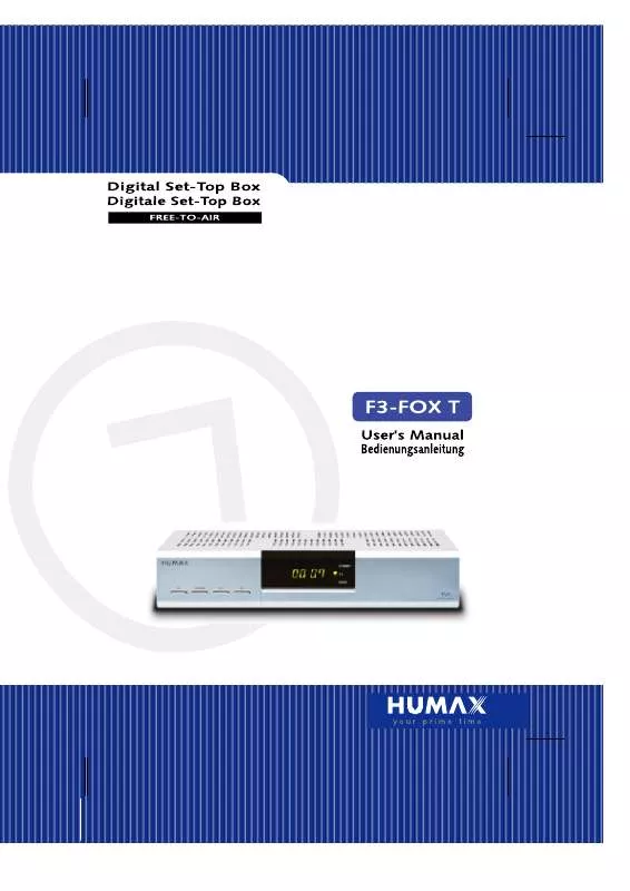 Mode d'emploi HUMAX F3-FOX T