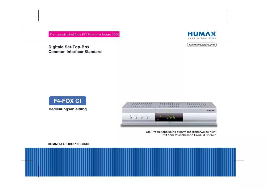 Mode d'emploi HUMAX F4-FOX CI
