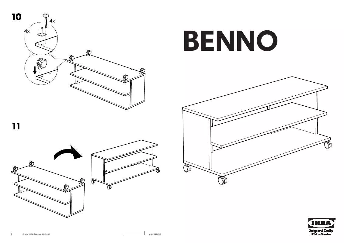 Mode d'emploi IKEA BENNO TV-BANK MIT ROLLEN