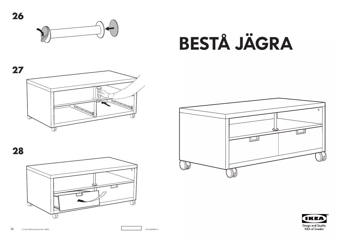 Mode d'emploi IKEA BESTÅ JÄGRA TV-BANK MIT ROLLEN
