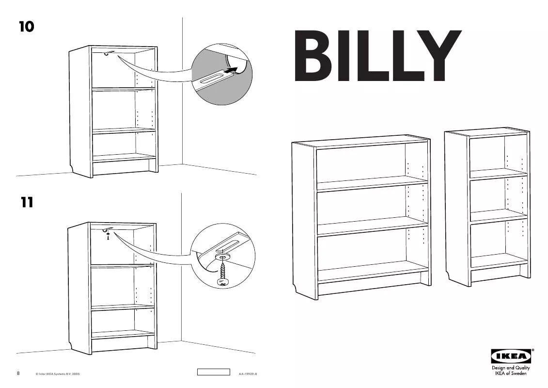 Mode d'emploi IKEA BILLY BÜCHERREGAL 106 CM HOCH