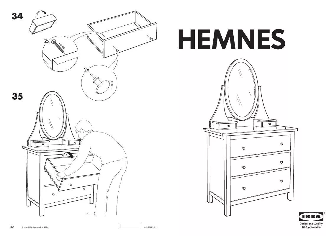 Mode d'emploi IKEA HEMNES SPIEGELKOMMODE