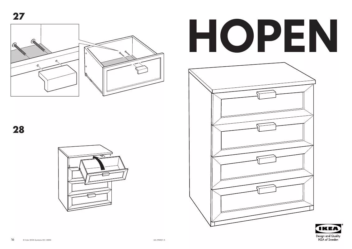 Mode d'emploi IKEA HOPEN KOMMODE MIT 4 SCHUBLADEN