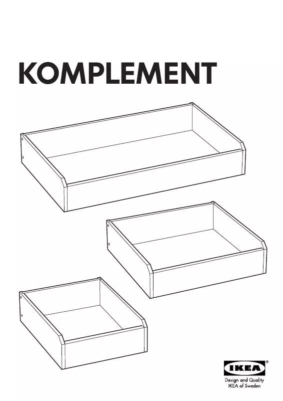 Mode d'emploi IKEA KOMPLEMENT SCHUBLADE