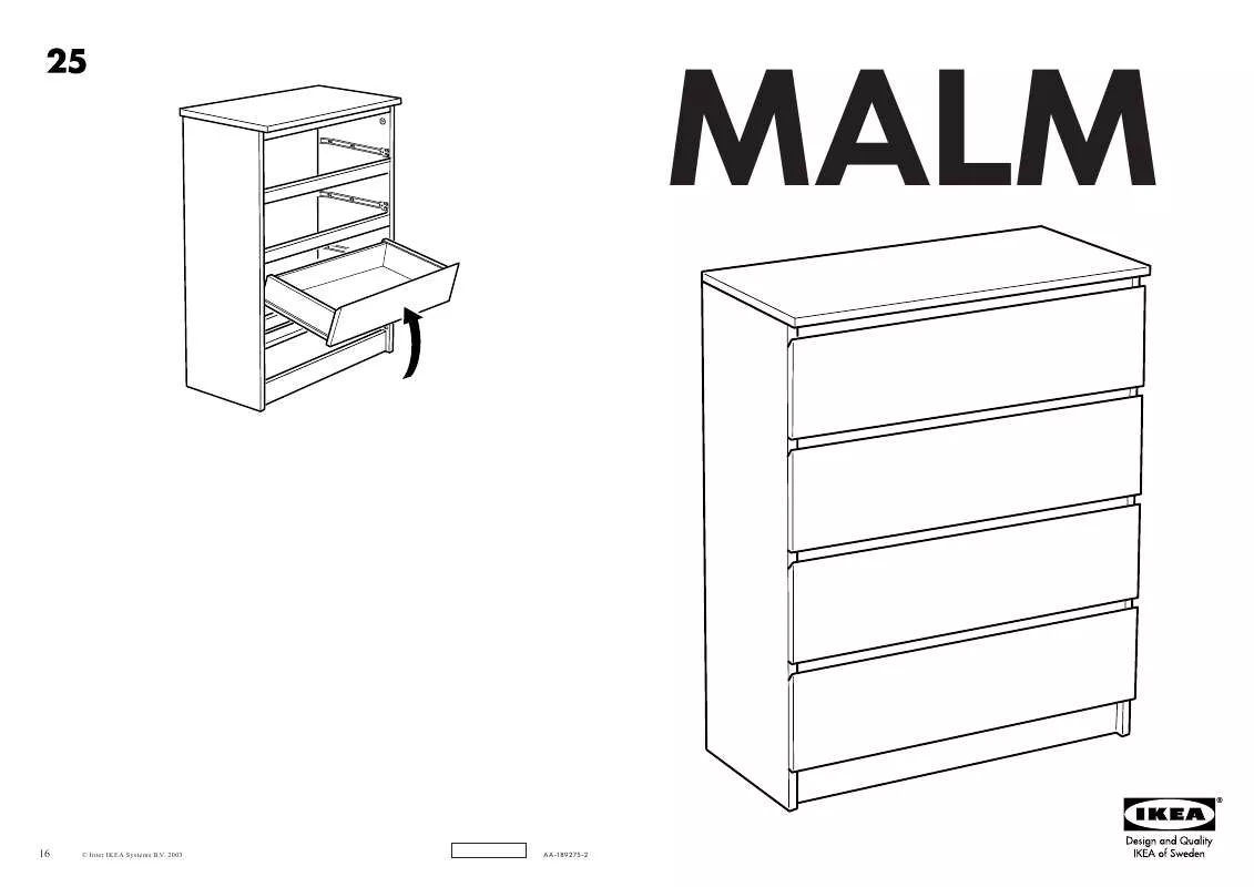 Mode d'emploi IKEA MALM KOMMODE MIT 4 SCHUBLADEN