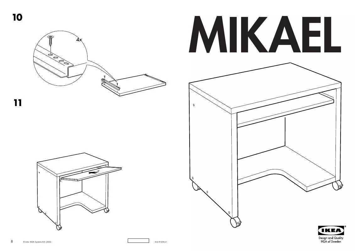 Mode d'emploi IKEA MIKAEL COMPUTERTISCH MIT ROLLEN