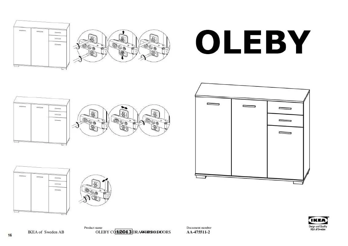 Mode d'emploi IKEA OLEBY SCHRANK MIT 3 TUREN