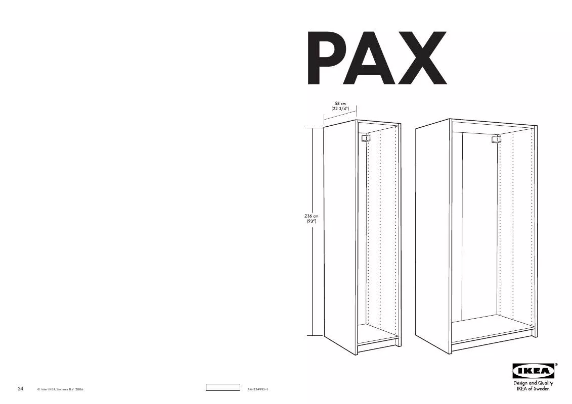 Mode d'emploi IKEA PAX KORPUS 100X58X236