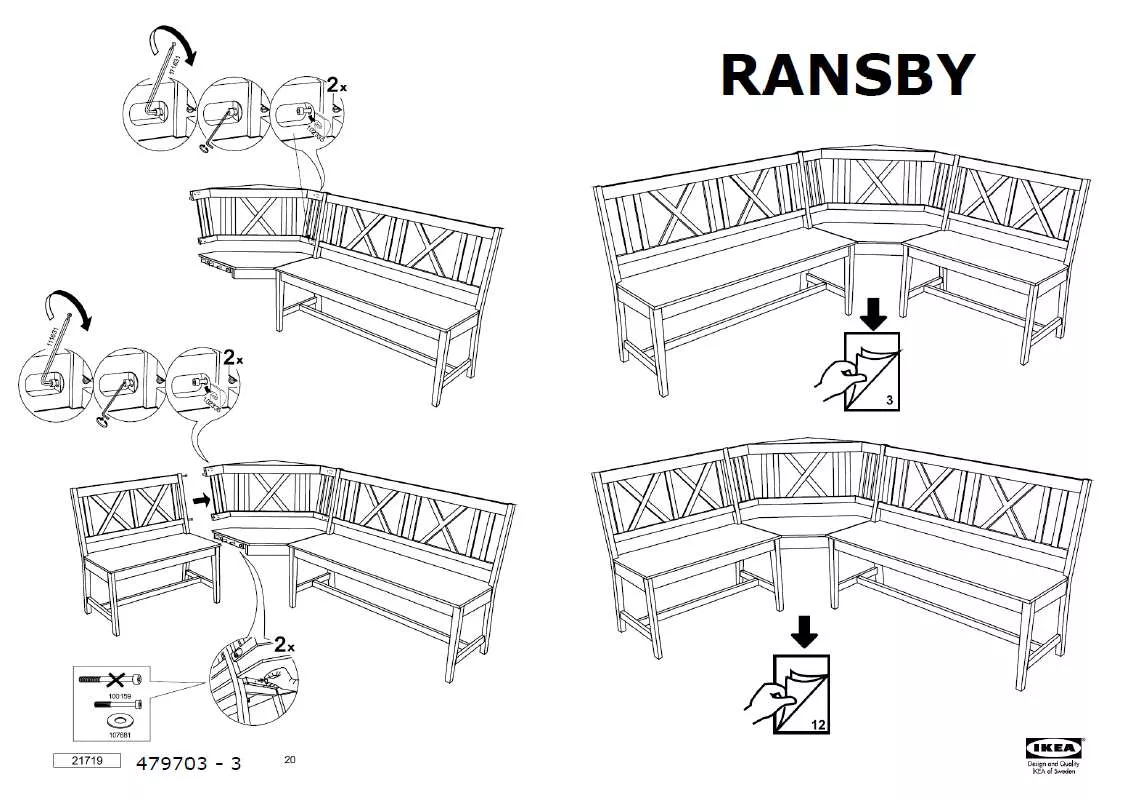 Mode d'emploi IKEA RANSBY ECKBANK