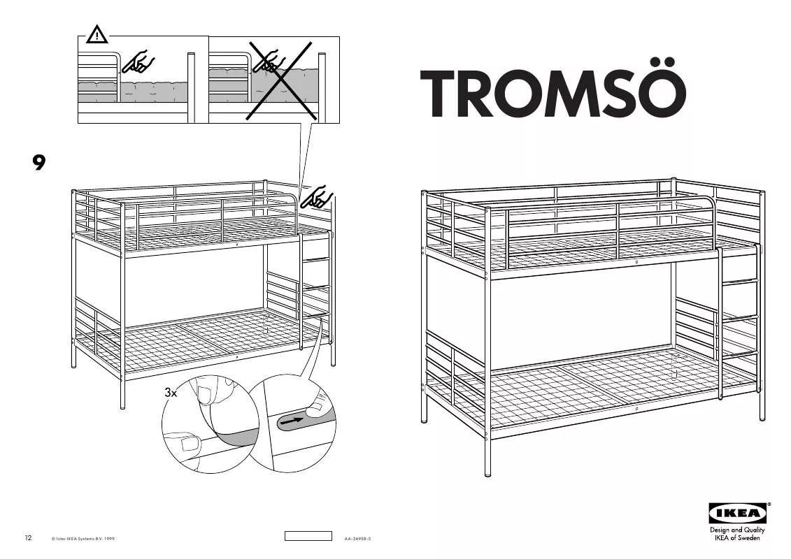 Mode d'emploi IKEA TROMSÖ ETAGENBETTGESTELL 90X200