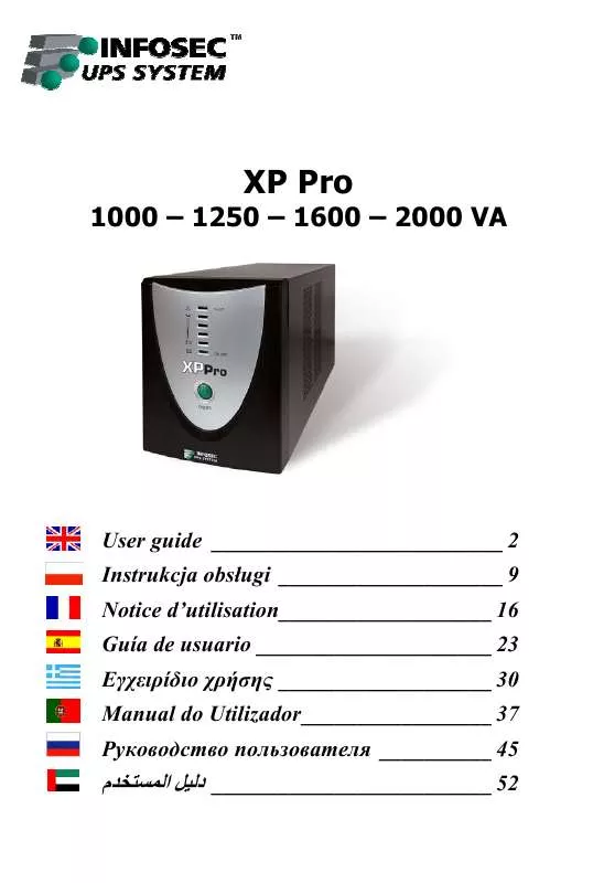 Mode d'emploi INFOSEC XP PRO 2000 VA