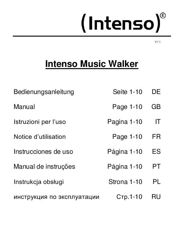 Mode d'emploi INTENSO MUSIC WALKER