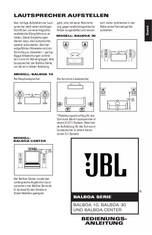 Mode d'emploi JBL BALBOA 10 (220-240V)