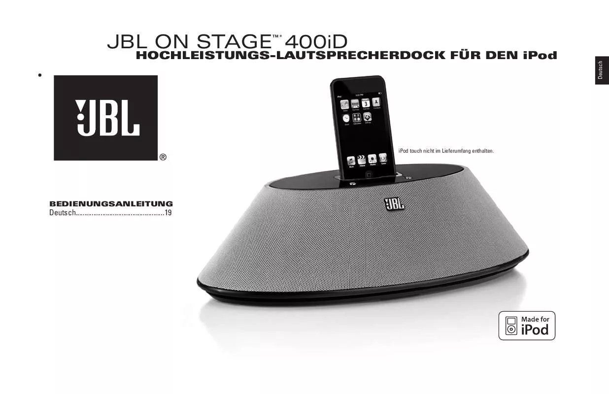 Mode d'emploi JBL ON STAGE 400ID