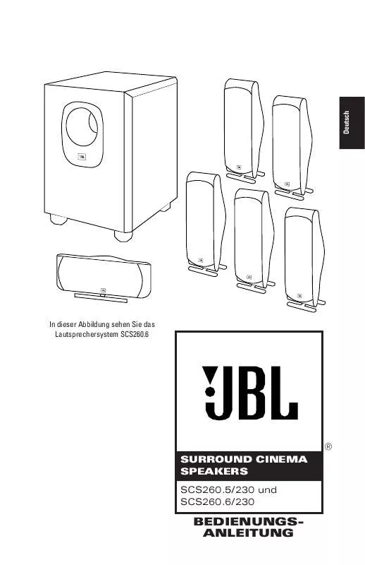 Mode d'emploi JBL SCS 260.5 (220-240V)