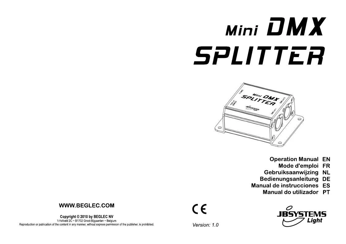 Mode d'emploi JBSYSTEMS LIGHT MINI DMX SPLITTER