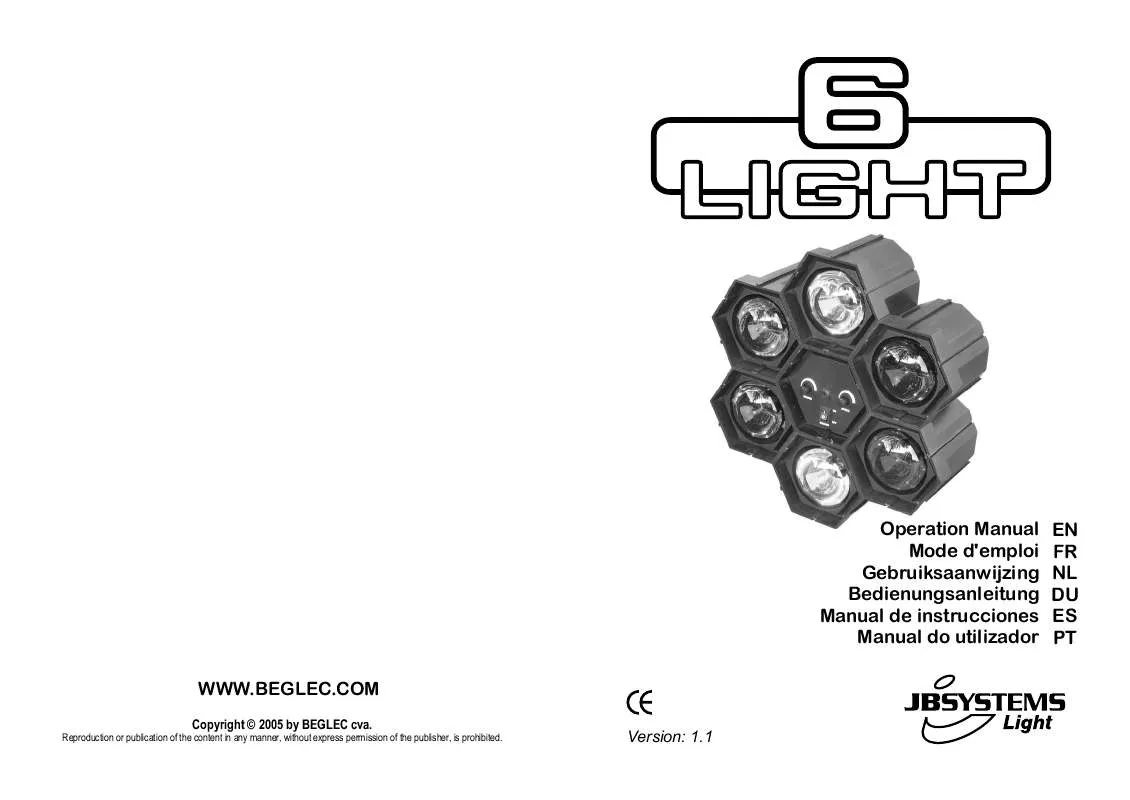 Mode d'emploi JBSYSTEMS 6 LIGHT