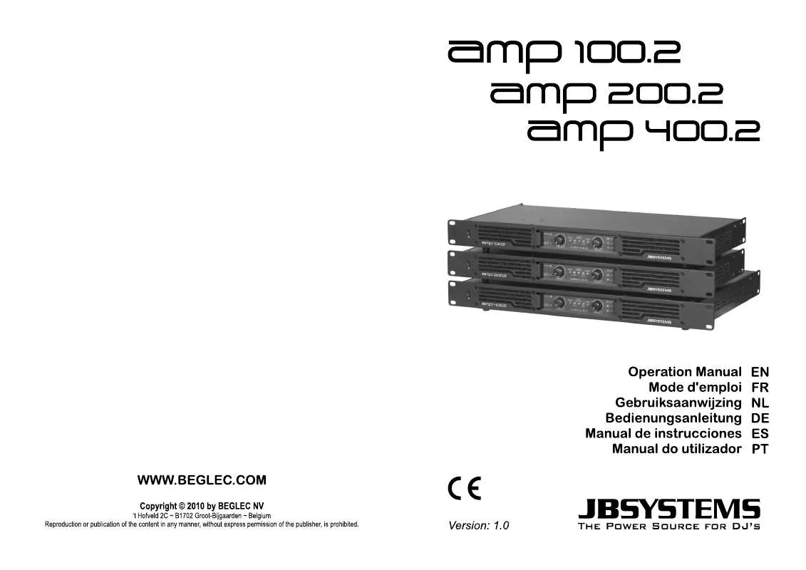 Mode d'emploi JBSYSTEMS AMP 100.2